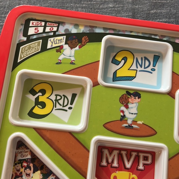 Fun Kids Home Run Baseball Lunch Dinner Plate for picky eaters - Picture 5 of 6